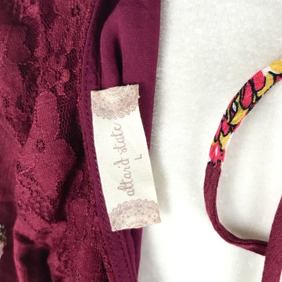 altar'd state Burgundy Floral Long Sleeve Dress - Picture 7 of 8